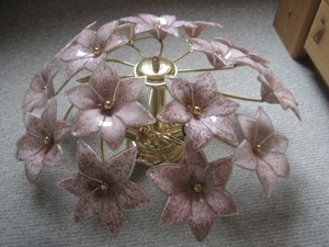wunderschöne Deckenleuchte mit Blüten Lampe Dachbodenfund vintage Antik Bild 1