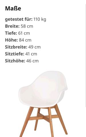 2 Ikea Stühle Fanbyn (weiß, gekauft am 27.09.2023) Bild 2