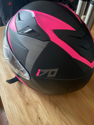 Hjc Motorrad Helm Gr M schwarz  pink Bild 2