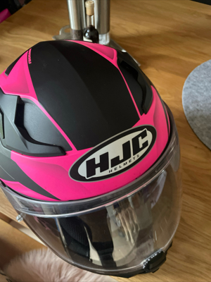 Hjc Motorrad Helm Gr M schwarz  pink Bild 5
