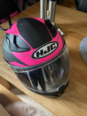 Hjc Motorrad Helm Gr M schwarz  pink Bild 1