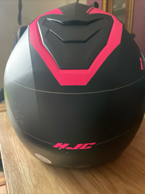 Hjc Motorrad Helm Gr M schwarz  pink Bild 3