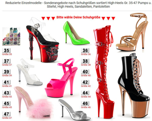 Stark reduzierte High Heels Einzelmodelle