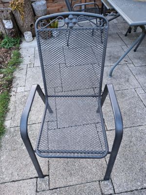 ausziehbarer Gartentisch mit 6 Stühlen aus Metall Bild 2