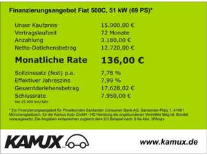 Fiat 500C 1.2 Cabrio Aut. Lounge+Tempomat+PDC+Klima Bild 5