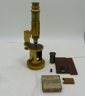  Deutsches Trommel-Mikroskop No. 143 A.Henkel Bonn im Kasten um 1851 Rarität Bild 3