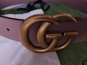 Gucci Gürtel Blassrose Taube Porcelain Rose Leder 