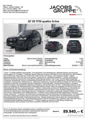Audi Q7 Q7 55 TFSI quattro tiptronic S line Bild 1