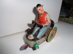  lehmann PETER 503 landwirt im dreirad auto 1920 30 germany tin toy Bild 7