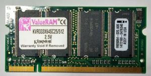 Kingston 512MB RAM Laptop Speicher, KVR333X64SC25 512, DDR1, 333 MHz, SO-DIMM Bild 1