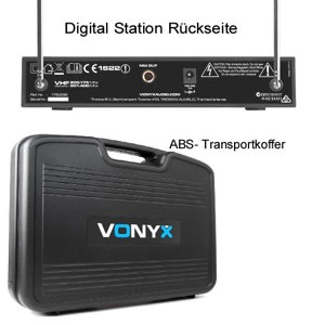 FUNKMIKROSET 2-Kanal mit 2 Handmikrofone & Digitalstation, Sänger-Karaoke-Sprache  Bild 2