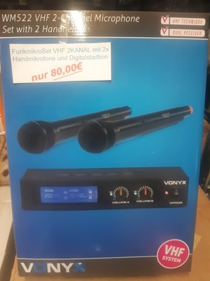 FUNKMIKROSET 2-Kanal mit 2 Handmikrofone & Digitalstation, Sänger-Karaoke-Sprache  Bild 6