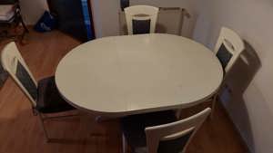 Esstisch mit 4 Stühlen, weiß Bild 3