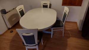Esstisch mit 4 Stühlen, weiß Bild 2