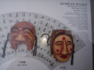 Koreanische Masken, gerahmt, hinter Glas Bild 3