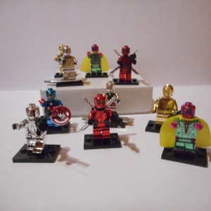 Marvel Minifiguren Chrome SilverSurfer,Deadpool,Vision ,C3PO usw Bild 3