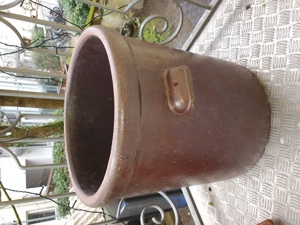 ANTIK! Schönes, großes Sauerkraut Fass, 60 Liter, Blumentopf Pflanzen Kübel Steingut Rarität! Bild 7