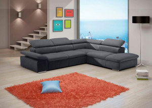 Ecksofa 272x226cm Schlaffunktion Grau Rechts Bettfunktion Couch Bild 4