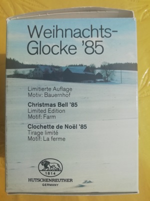 Verkaufe Weihnachtsglocke '85, Hutschenreuther Germany, Limitierte Auflage, Motiv: Bauernhof Bild 5