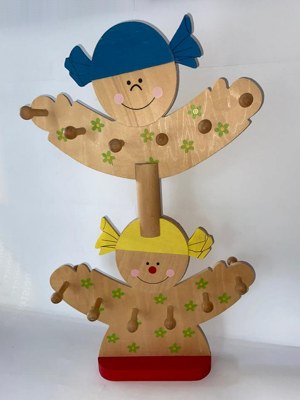 Hakenleiste Clown, 46 cm, Holz, Schmuckständer, Garderobe Kinder Bild 2