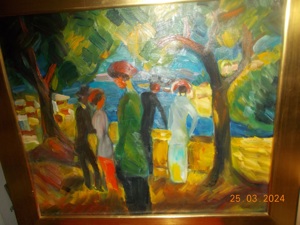 Ölbild auf Leinwand, mit Rahmen 84x75 cm, unbekannter Künstler
