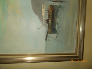 Ölbild auf Leinwand, mit Rahmen 77x57 cm, unbekannter Künstler Bild 4