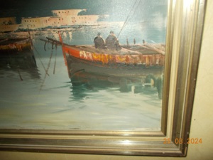 Ölbild auf Leinwand, mit Rahmen 77x57 cm, unbekannter Künstler Bild 3