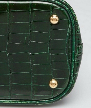 HERMES Bolide Bag Crocodile Pine Green   removable shoulder strap double handle Bild 4