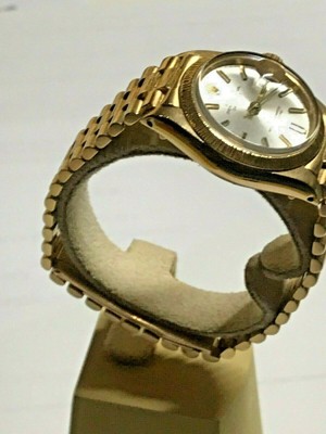 Rolex Lady Datejust 18 K Gold mit Präsidentenband Borke Bild 3