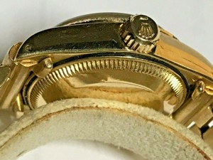 Rolex Lady Datejust 18 K Gold mit Präsidentenband Borke Bild 6