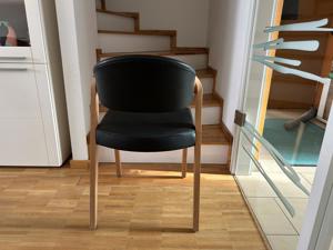 2 Stühle Echtholz und Leder Bild 3