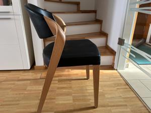 2 Stühle Echtholz und Leder Bild 1