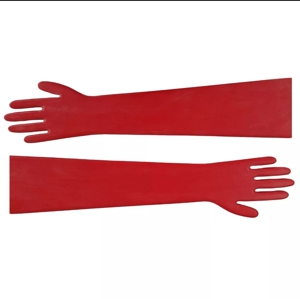 Latex Handschuhe lang schwarz oder rot Bild 1