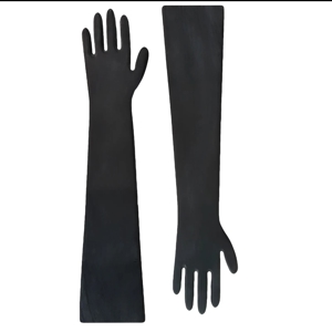 Latex Handschuhe lang schwarz oder rot Bild 2