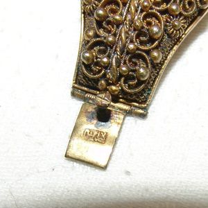 Altes Armband China Filigran - Silber vergoldet Jade - Steine im originalen Etui Bild 7