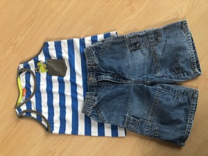 Coole Jeans Shorts | Bermuda & Träger-Tshirt | Jungs | Gr. 92 - TOP  Bild 1