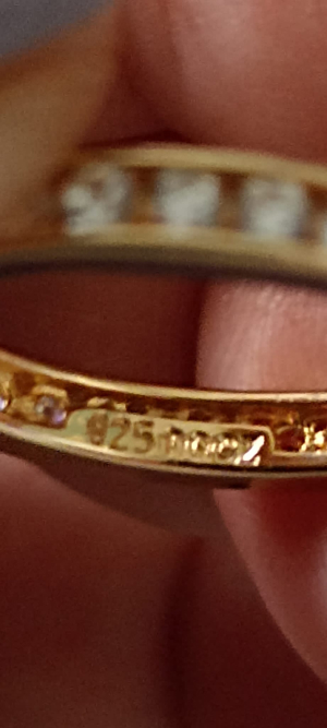 925 Silber-DOCZ-Vergoldet-funkelnde Zirkonia-Memory Ring Bild 2