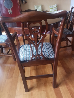 Esstisch mit 6 Stühlen Massivholz Stilmöbel ausziehbar Bild 1