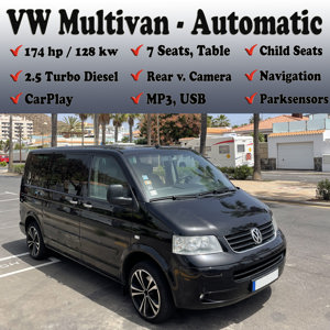 Teneriffa   Tenerife Auto Vermietung: VW Multivan 2.5TDI Automatik - Mietwagen - Mieten Bild 2
