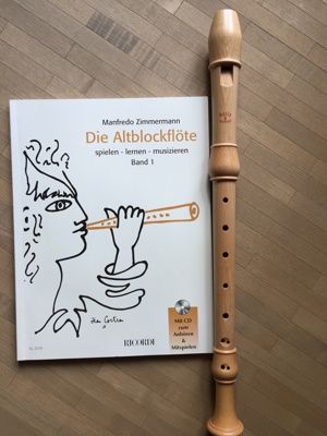 Ladenneue Altblockflöte von Moeck inklusive Lehrbuch