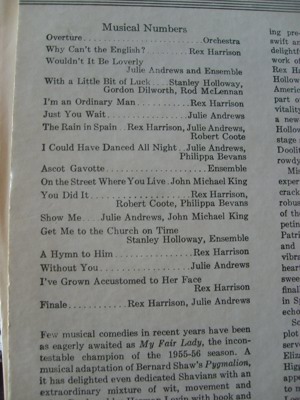 S LP Herman Levin presents Rex Harrison Julie Nadrews My fiar Lady Columbia Masterworks OL  Bild 7