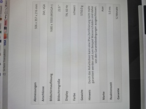 Acer B223W Monitor - Display seitlich drehbar, neigbar, höhenver Bild 5