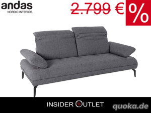 Designer Sofa 2-Sitzer 212 cm Grau Couch Stenlille andas Bild 2