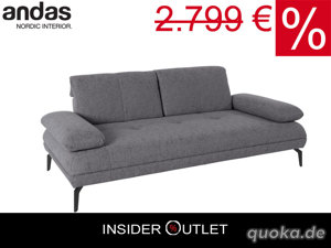 Designer Sofa 2-Sitzer 212 cm Grau Couch Stenlille andas Bild 3