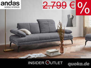 Designer Sofa 2-Sitzer 212 cm Grau Couch Stenlille andas Bild 1