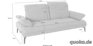 Designer Sofa 2-Sitzer 212 cm Grau Couch Stenlille andas Bild 4