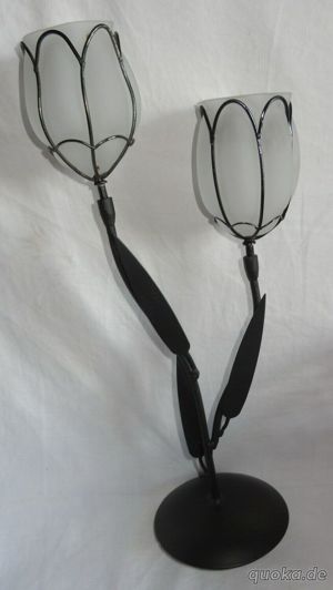 DP Dekoration schmiedeeisern Blume 2stielig Blüte H35 30 8  10,6 6 nicht einwandfrei aber gut erhalt