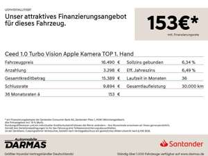 Kia Ceed / cee'd Ceed 1.0 Turbo Vision Apple Kamera TOP 1. Hand Bild 2