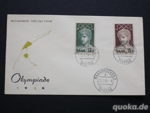 Briefmarken: Saarland 1956  FDC Olympiade