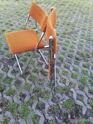 4 x Klappstuhl vintage Stühle cord  Chromgestell 70er  Bild 6